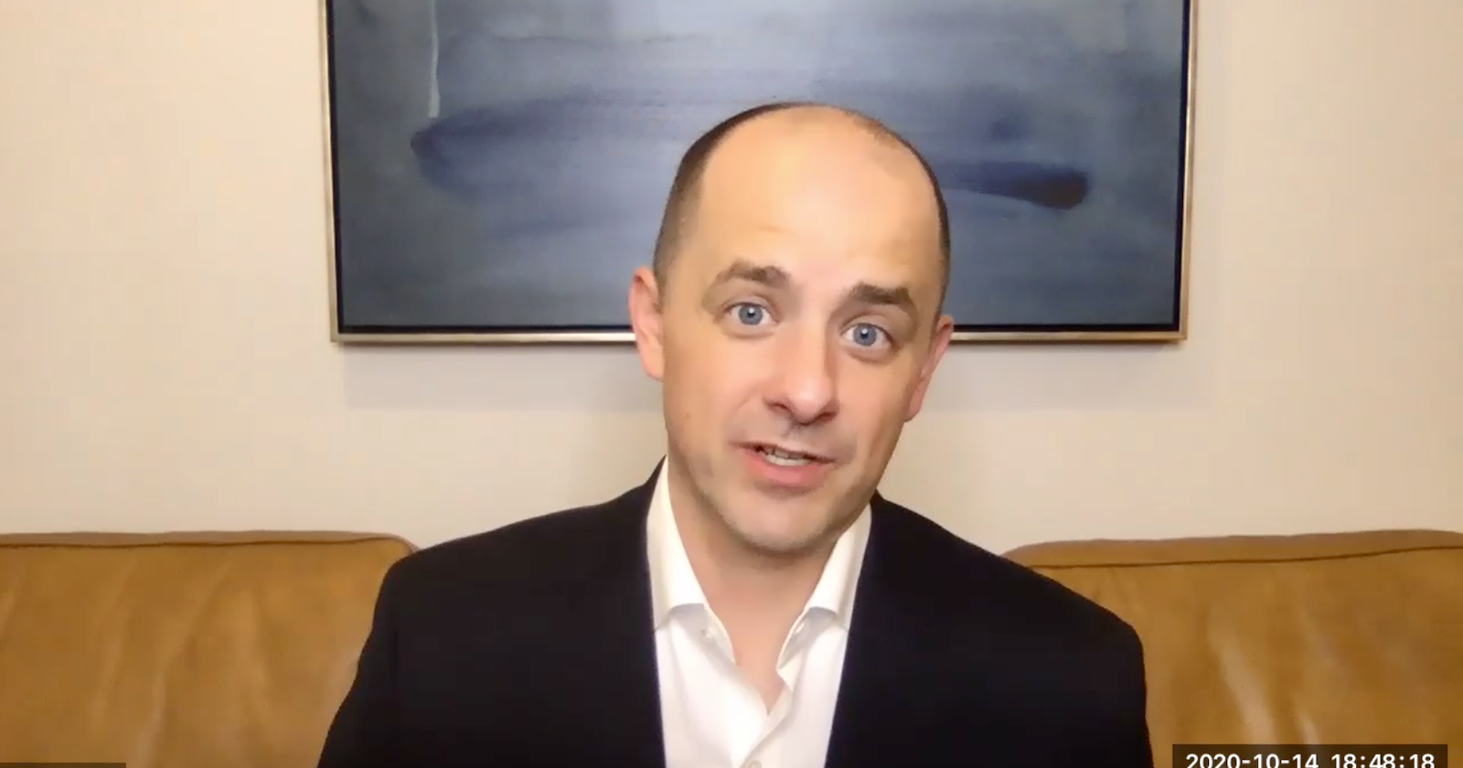 Evan McMullin during zoom conversation