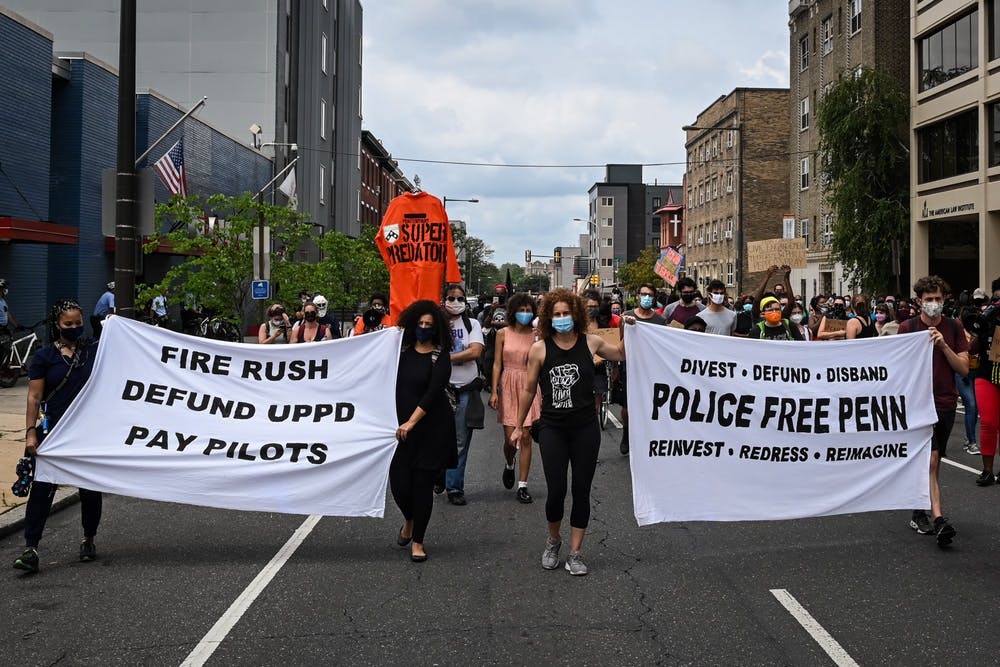 Penn students protesting Penn Police