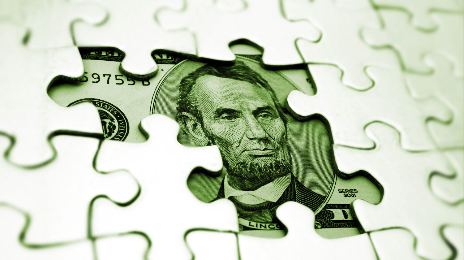 U.S. dollar bill as a puzzle