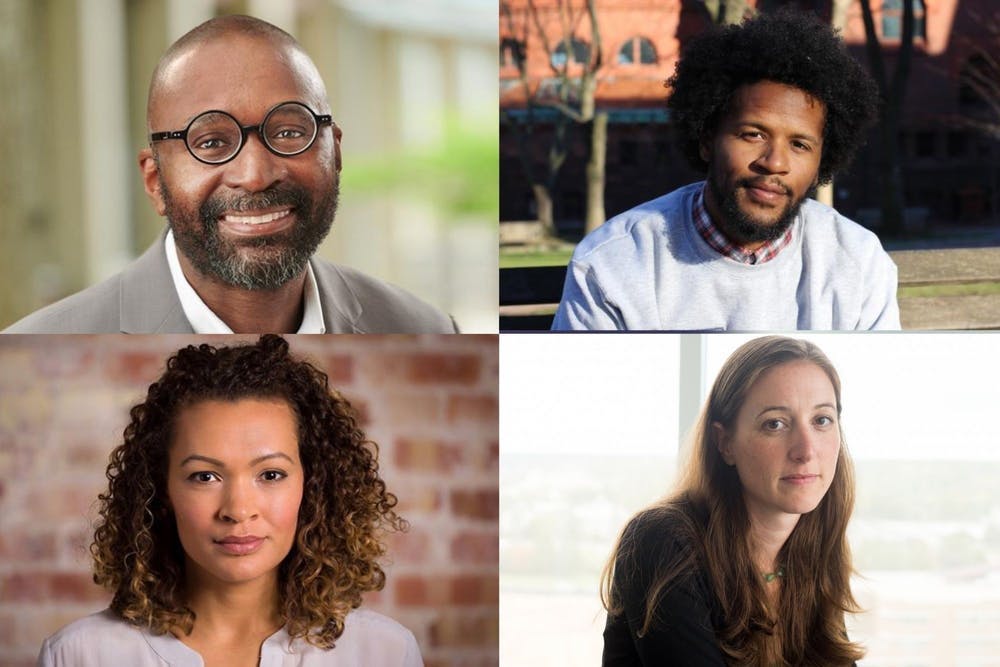 Headshots of Penn professors John Jackson Jr., Matthew Miller, Amy Hawn Nelson, and Sarah Jackson