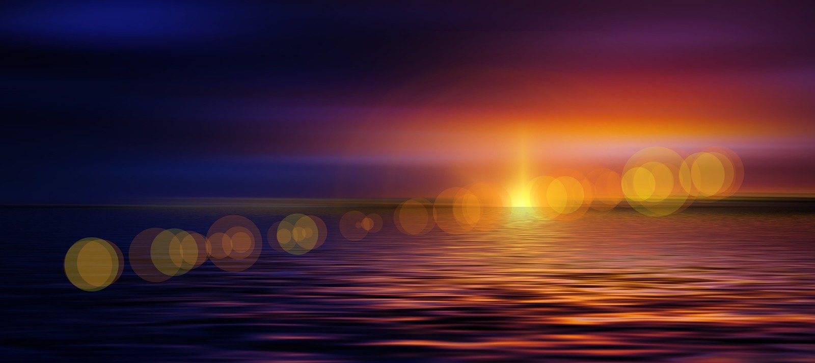 sun flare over water