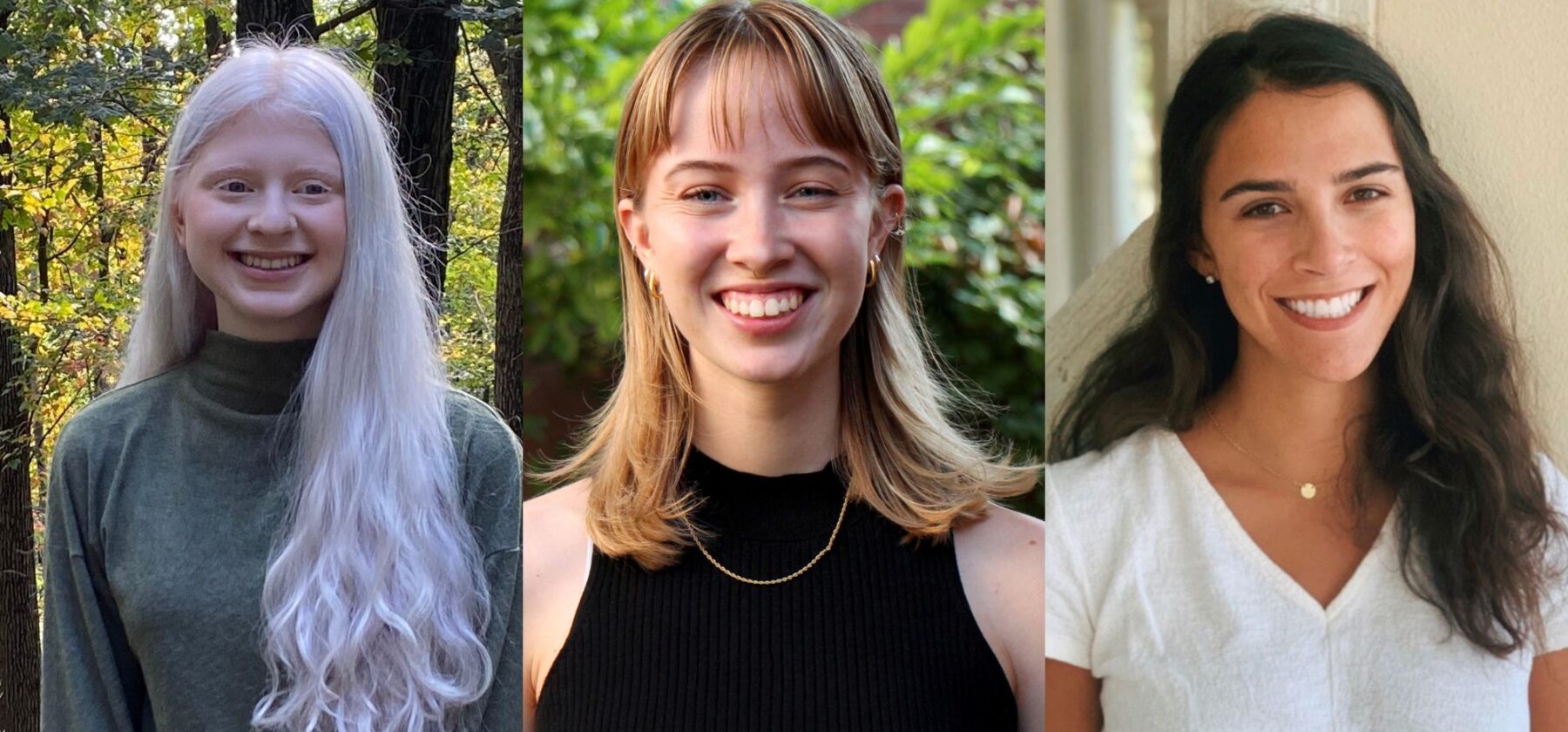 2023 Marshall Scholars Sarah Kane, Amy Krimm, and Carson Eckhard.