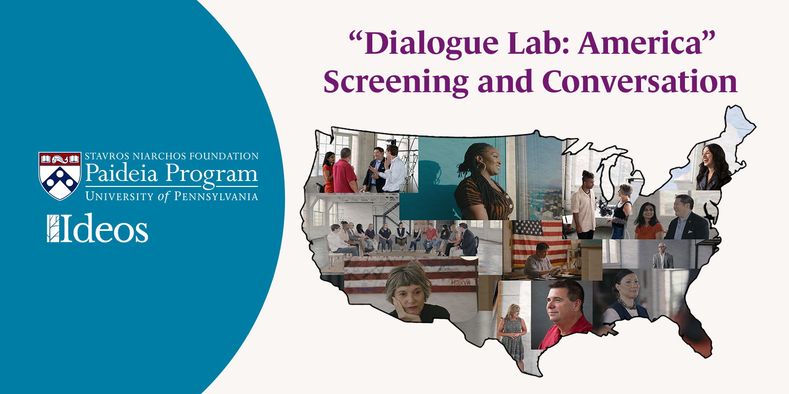 graphic of participants in film masked onto an outline of the United States
