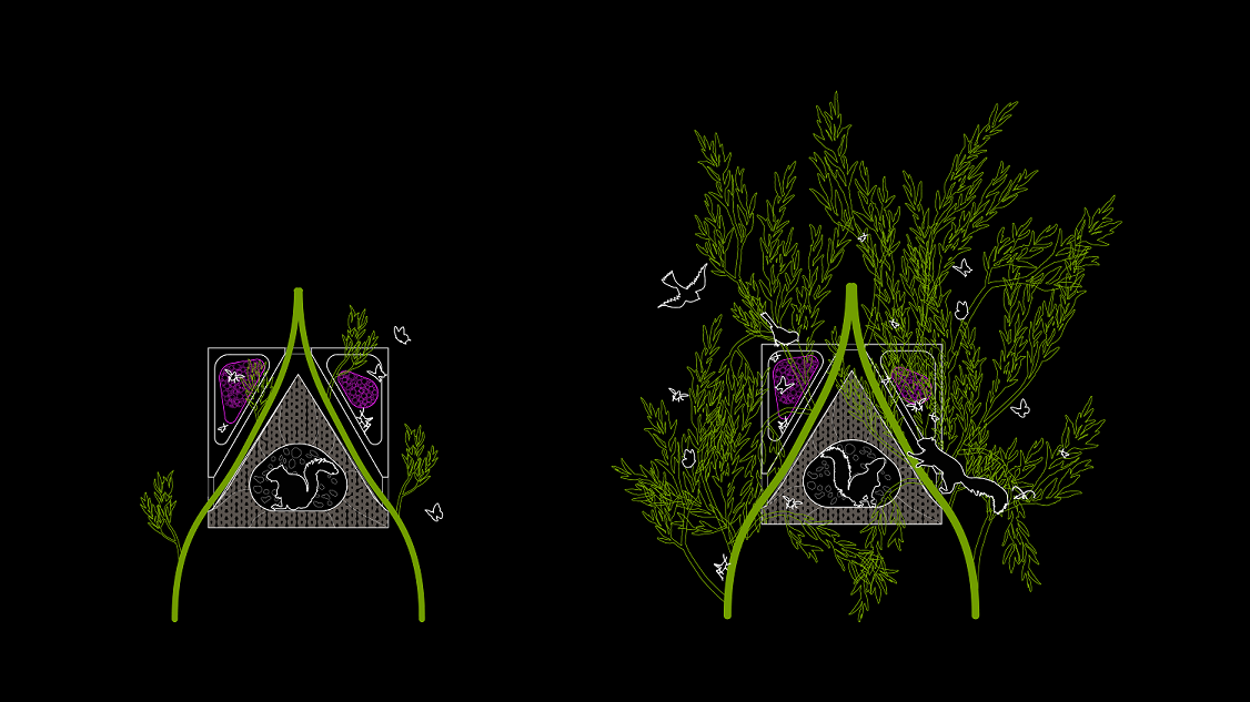 Caption: Module Growth of Engineered Living Materials, curtesy of Abby Weinstein and Terreform ONE