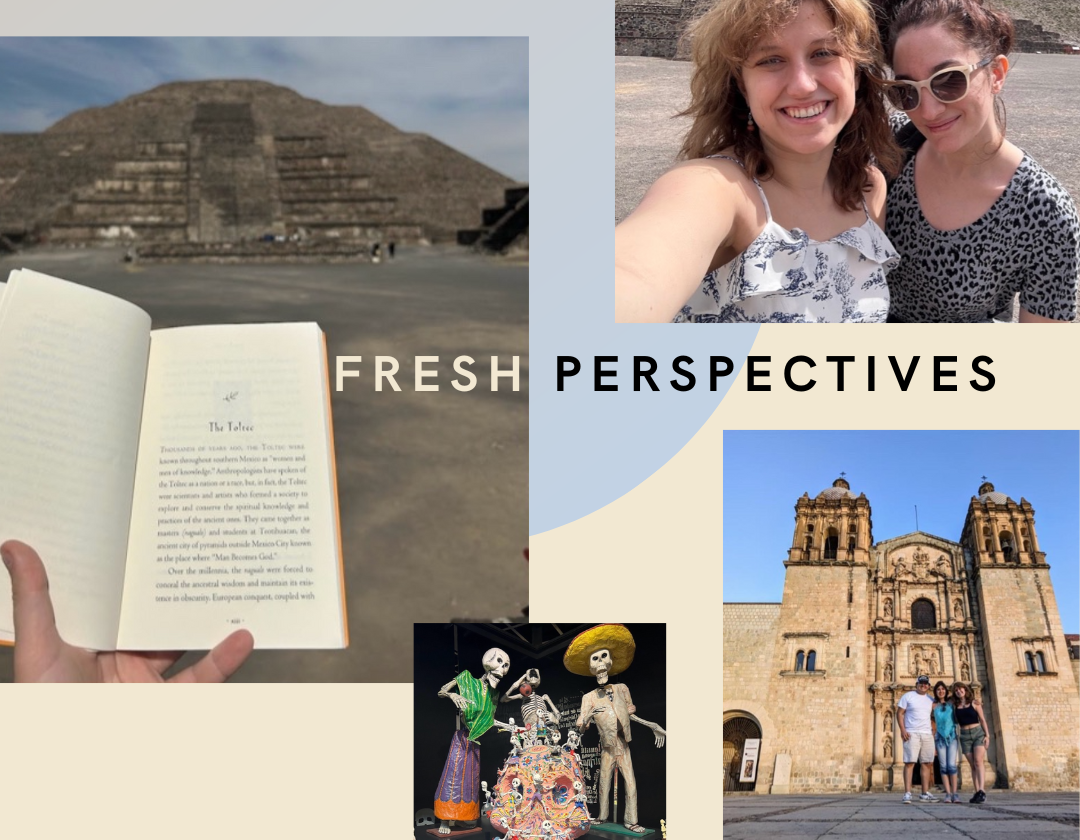 square image of that includes four inset travel related photos from Mexico varying in size