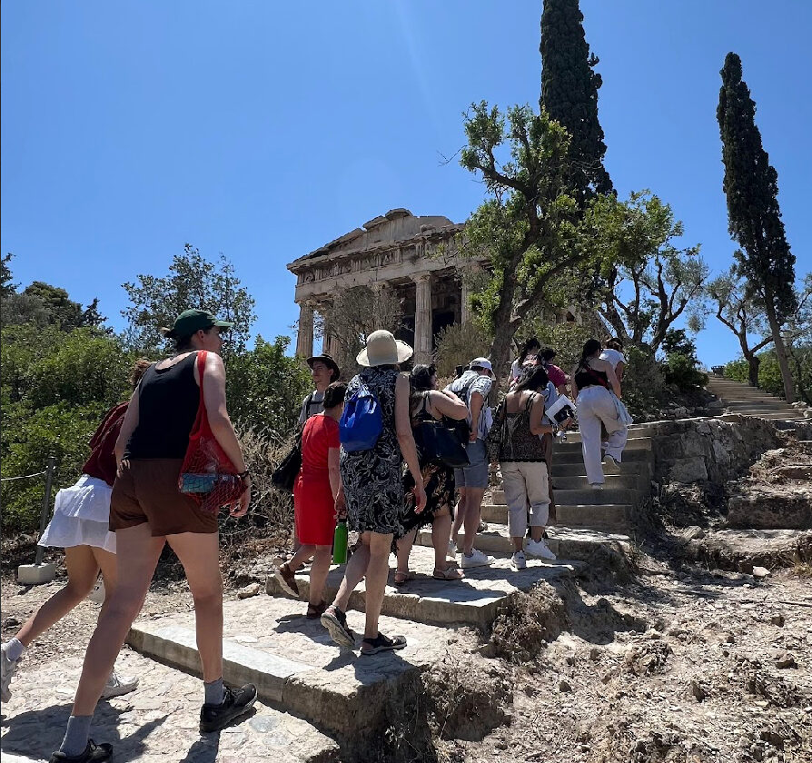 SNF Paideia Fellows and staff on their way to the Acropolis.