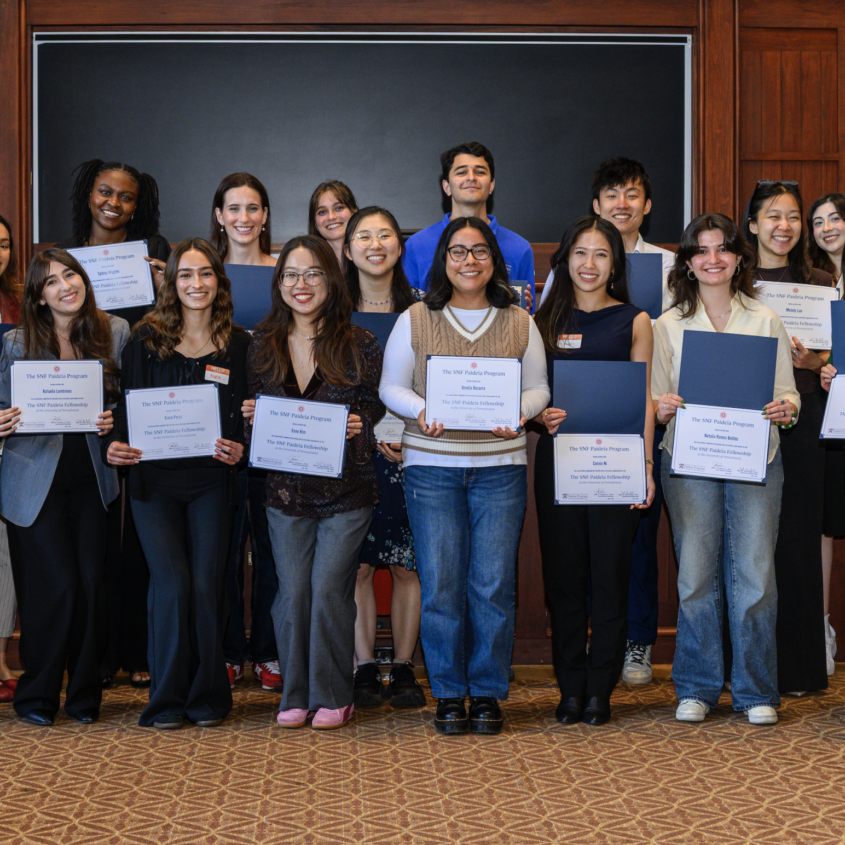 2026 Fellows certificate ceremony at the Capstone Dialogues event on May 1, 2026.