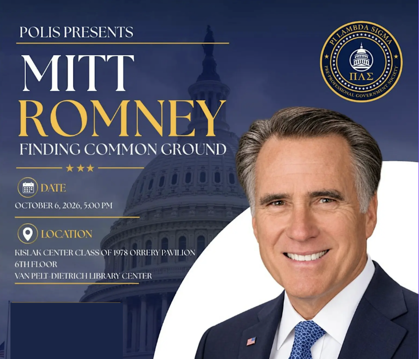 promotional flyer for event with Senator Mitt Romney